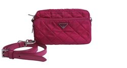 Quilted Camera Bag, Nylon, Pink, 173, 2